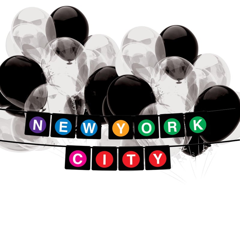 Beistle 53650 Hanging Banners 2 Piece New York City Party Decorations, 5"" x 6', Black/Purple/Blue/Yellow/Green/Pink/Red - Image 4